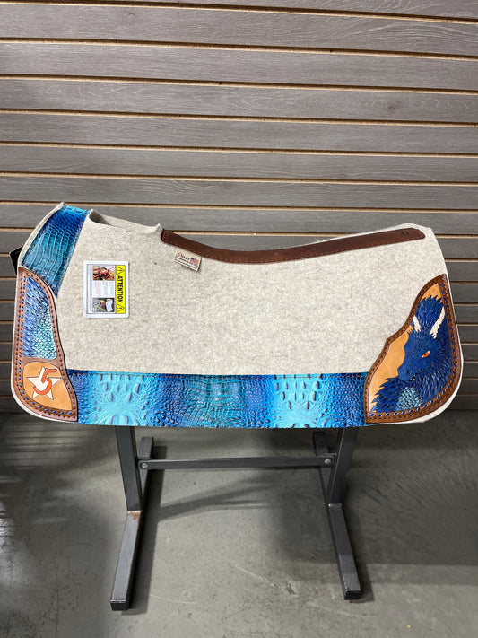 5 Star All Around Saddle Pad- Limited Edition "Dragon Rider- Blue Dragon Sgaeyl" 30x30