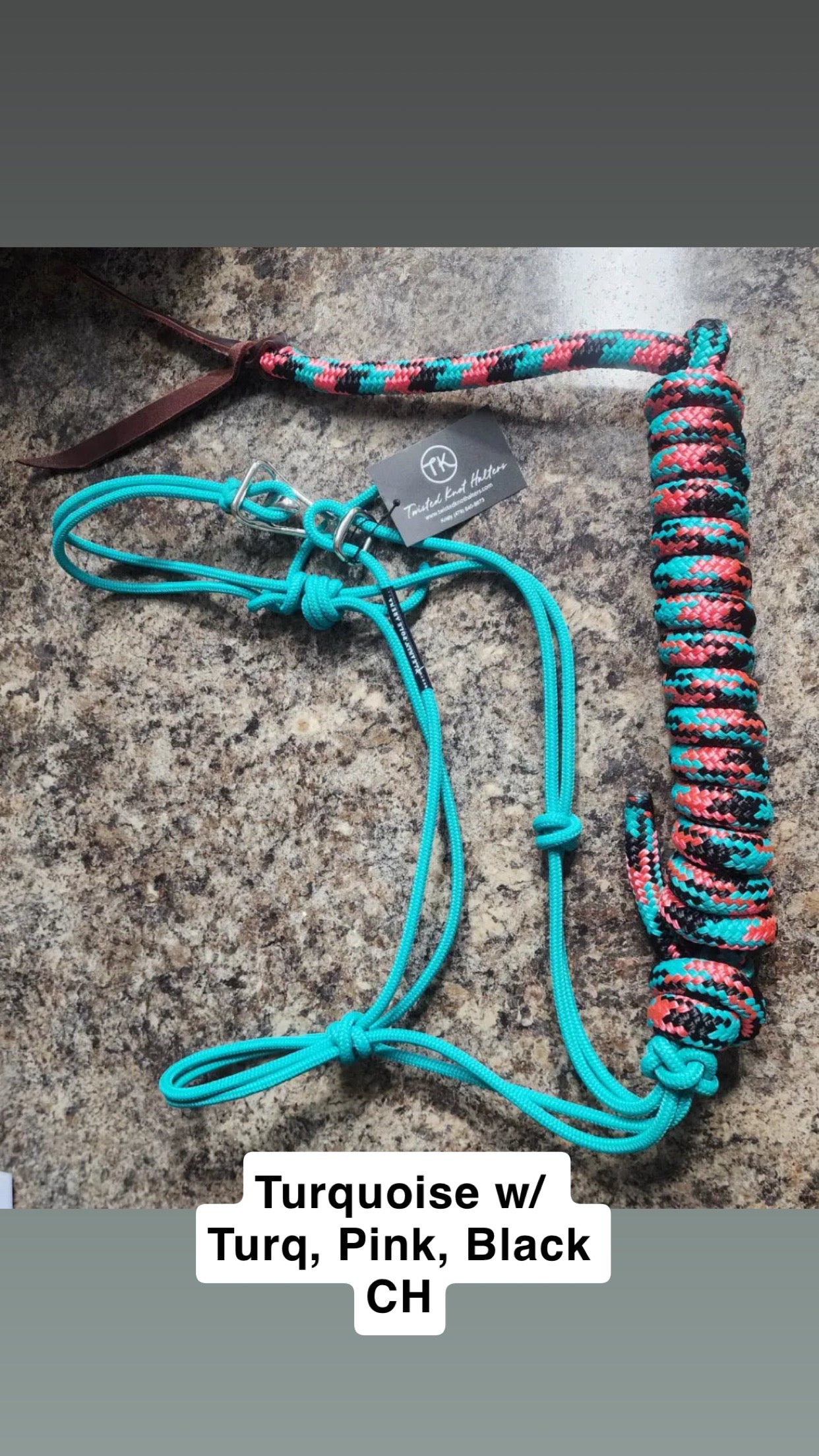 Twisted Knot Halters Rope Halter w/ Easy Off Clip & Lead