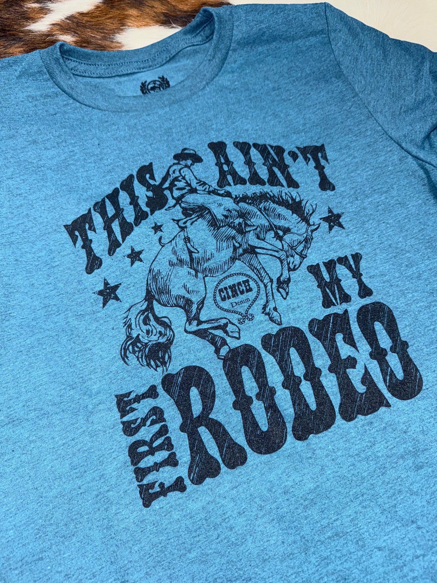 Cinch Boy's Heather Marine Ain't My First Rodeo T-Shirt
