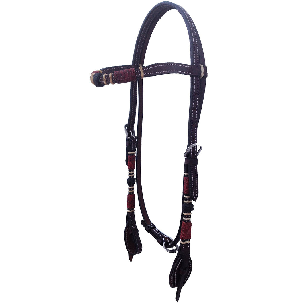 CST Browband Headstall - 3 Tone Rawhide Braided
