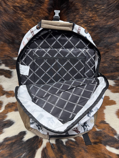 Hooey Rockstar Cream & Multi Rodeo Print Backpack