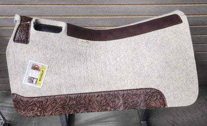 5 Star All Around Saddle Pad (Multiple Options Available) 30X30 7/8’’ Natural w/ Brown Cowboy Tool Wear Leather / 30’’