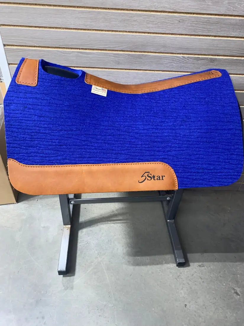 5 Star All Around Saddle Pad (Multiple Options Available) 30X30 7/8’’ Royal Blue w/ Plain Wear Leathers / 30’’ X 30’’