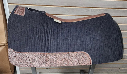 5 Star Barrel Racer Saddle Pad (Multiple Options Available) 30X28 3/4’’ Black w/ Brown Cowboy Tool Wear Leathers / 30’’