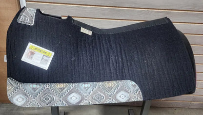 5 Star Barrel Racer Saddle Pad (Multiple Options Available) 30X28 3/4’’ Black w/ London Sky Aztec Wear Leathers / 30’’