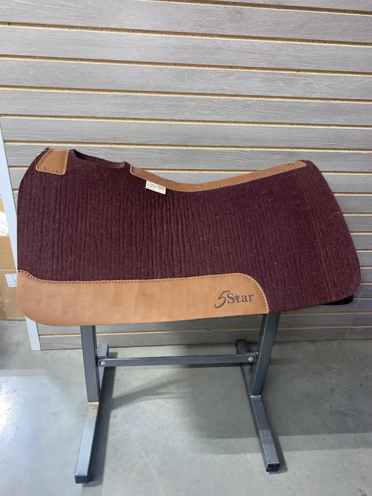 5 Star Barrel Racer Saddle Pad (Multiple Options Available) 30X28 3/4’’ Chocolate w/ Plain Wear Leathers / 30’’ X 28’’