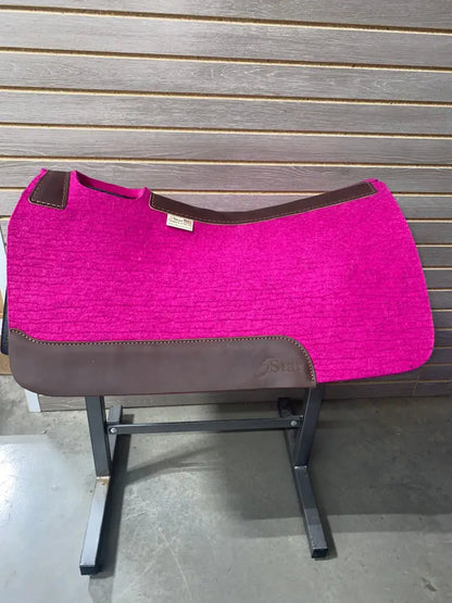 5 Star Barrel Racer Saddle Pad (Multiple Options Available) 30X28 3/4’’ Pink w/ Plain Wear Leathers / 30’’ X 28’’