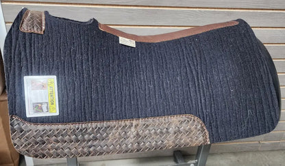 5 Star Barrel Racer Saddle Pad (Multiple Options Available) 30X28 7/8’’ Black w/ Braided Sierra Walnut Wear Leathers