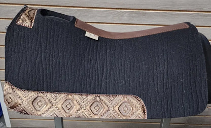 5 Star Barrel Racer Saddle Pad (Multiple Options Available) 30X28 7/8’’ Black w/ Copper Aztec Wear Leathers / 30’’ X