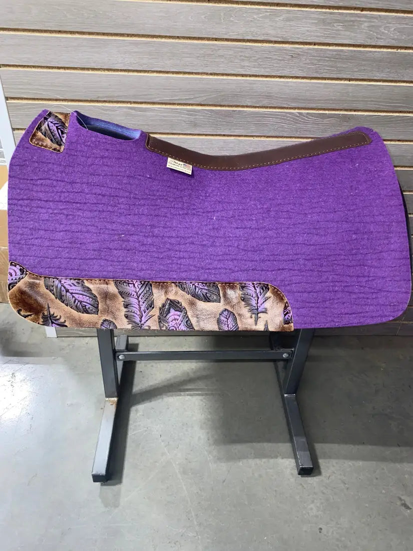 5 Star Barrel Racer Saddle Pad (Multiple Options Available) 30X28 7/8’’ Purple w/ Violet Feathers Wear Leathers / 30’’