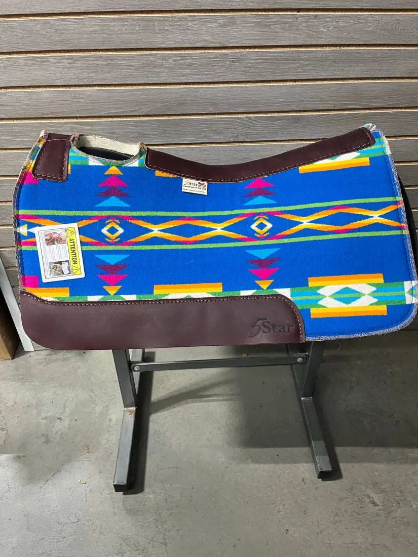 5 Star San Gabriel Blue Signature Top Saddle Pad (Made with Real Pendleton Fabric) 30’’ X 28’’ / 3/4’’ / 1 Saddle Pad