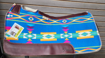 5 Star San Gabriel Blue Signature Top Saddle Pad (Made with Real Pendleton Fabric) 30’’ X 28’’ / 7/8’’ / 3 Saddle Pad