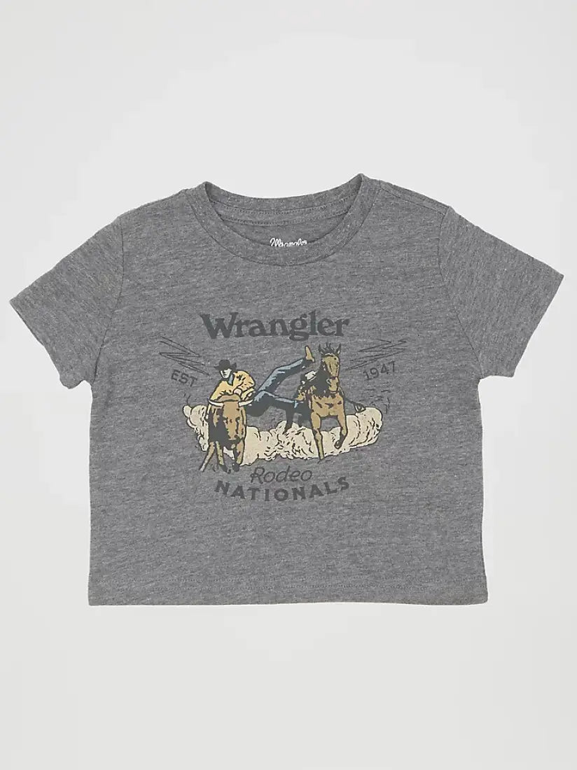 $5: Wrangler Boy’s Infant Graphite Steer Wrestling T-Shirt 0-3M Sale Boy’s Infant