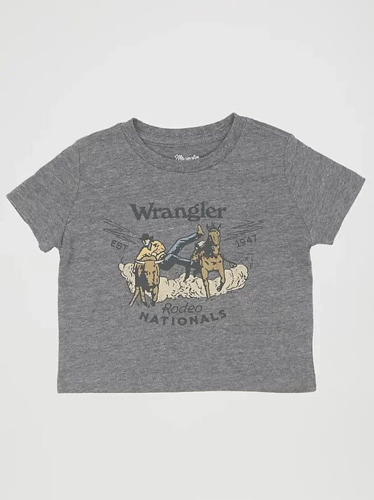 $5: Wrangler Boy’s Infant Graphite Steer Wrestling T-Shirt 0-3M Sale Boy’s Infant