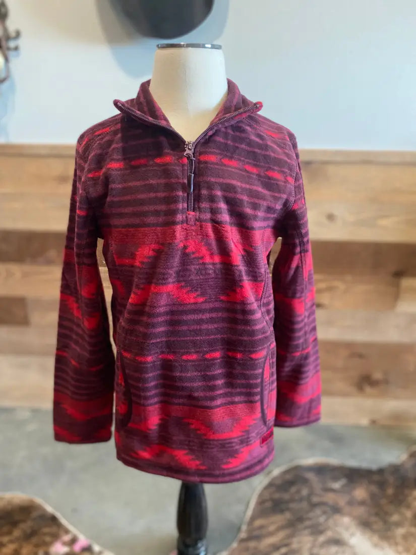50% : Powder River Girl’s Red & Berry Quarter Zip Pullover Sale Girl’s Pullover