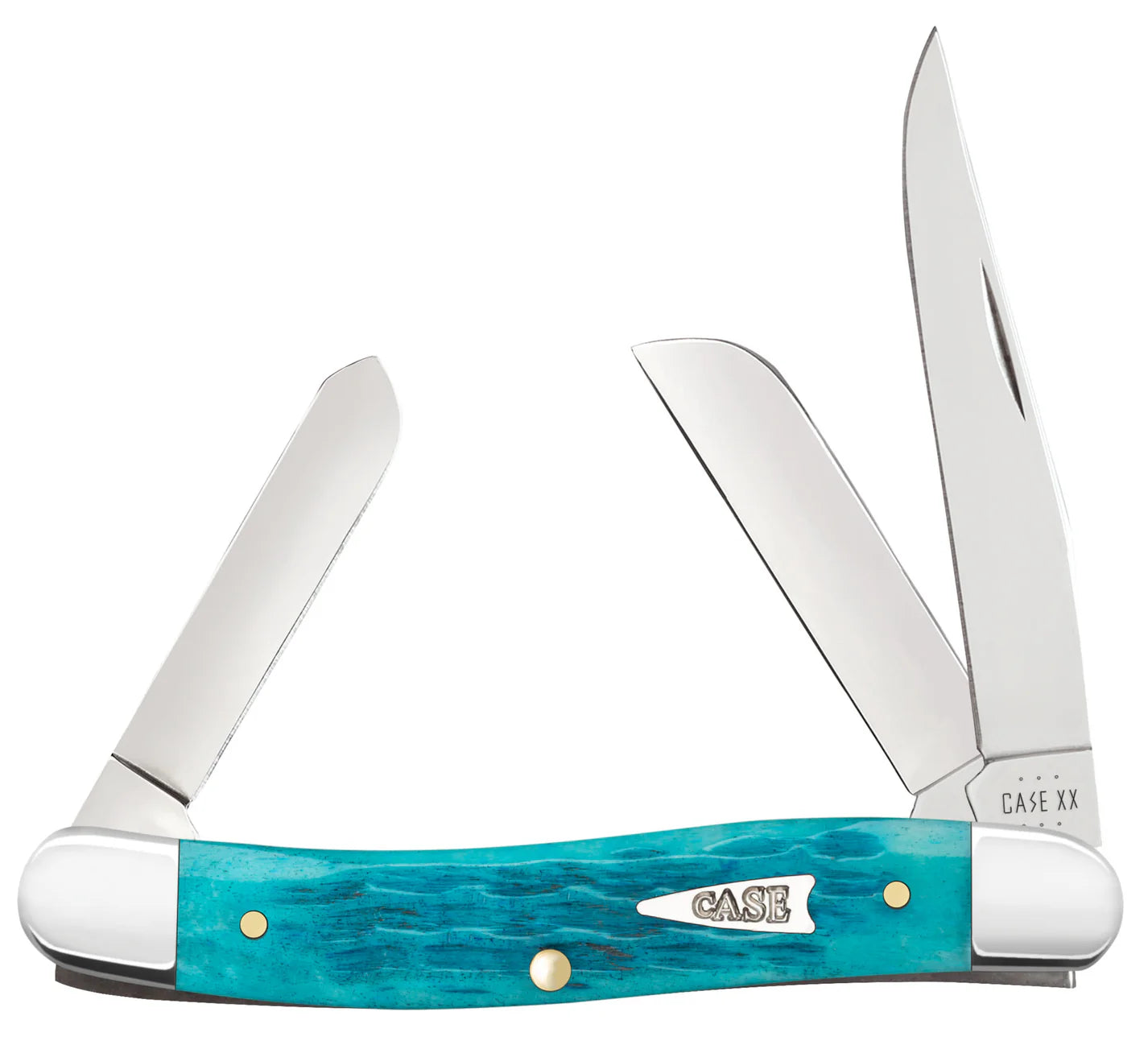 Case Crandall Jig Sky Blue Bone Medium Stockman Knife