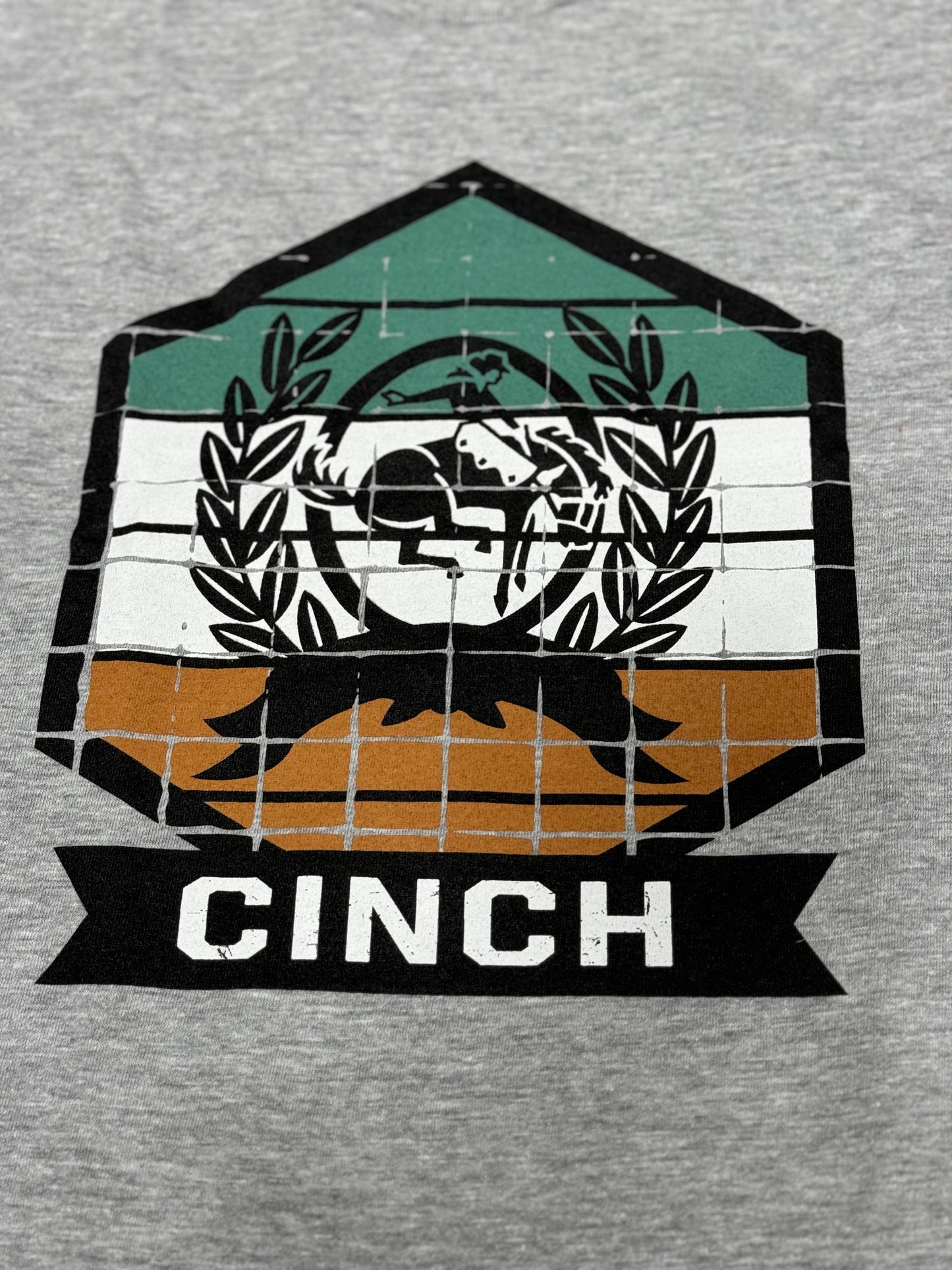 Cinch Boy's Gray Striped Hexagon T-Shirt