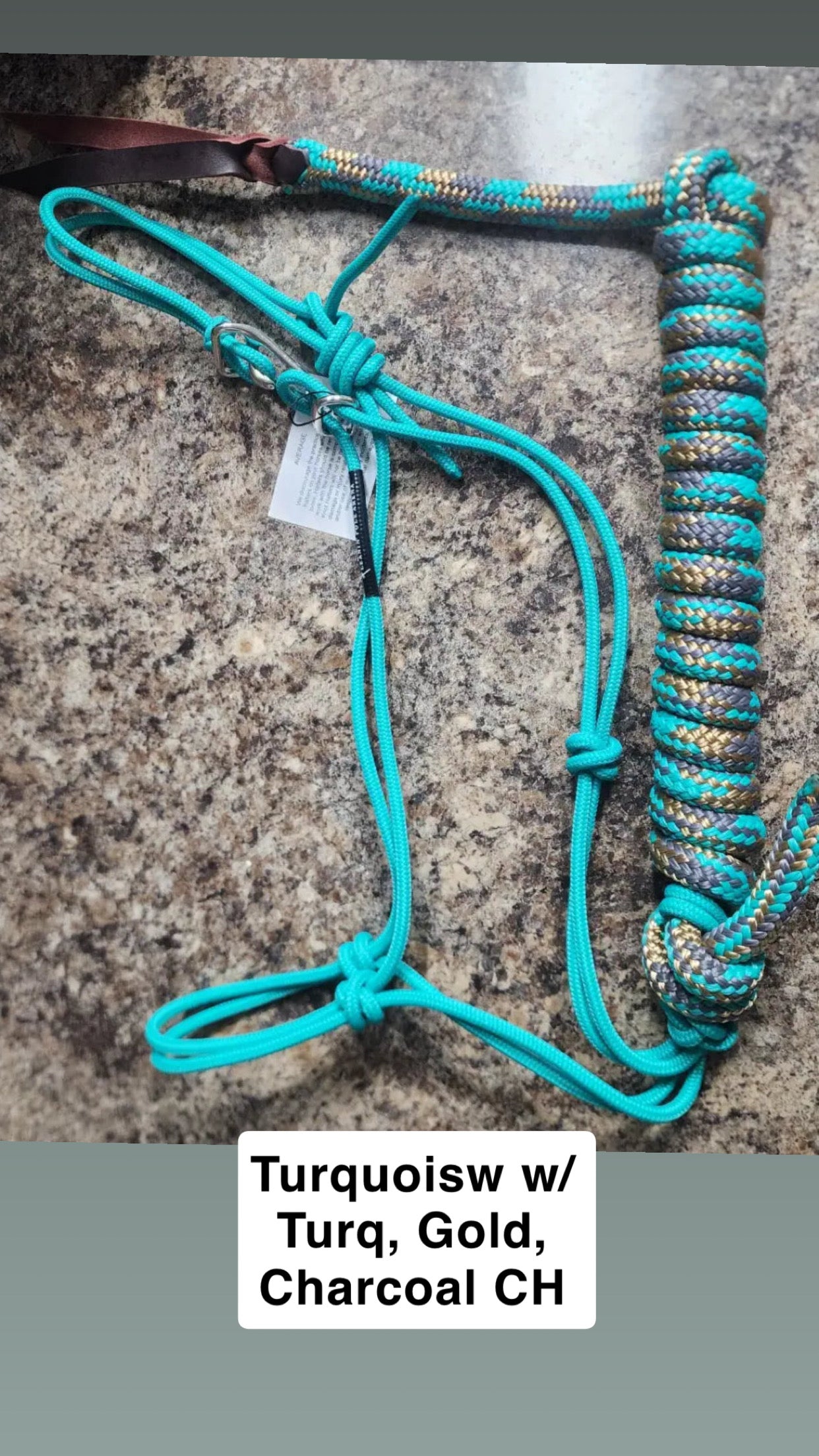 Twisted Knot Halters Rope Halter w/ Easy Off Clip & Lead