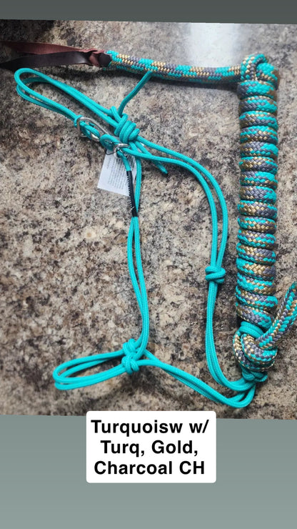 Twisted Knot Halters Rope Halter w/ Easy Off Clip & Lead
