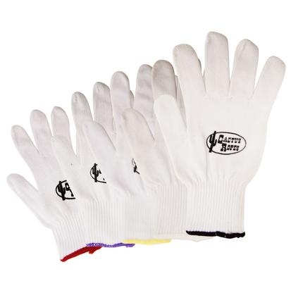 Cactus White Cotton Roping Gloves