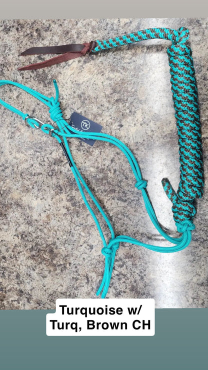 Twisted Knot Halters Rope Halter w/ Easy Off Clip & Lead
