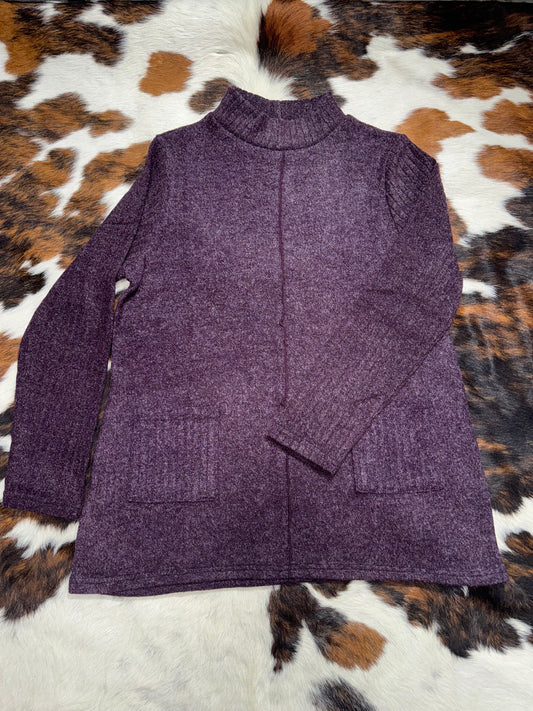 Trisha Tyler Women's Eggplant Tunic Sweater