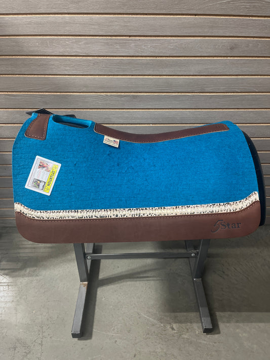 5 Star Barrel Racer Saddle Pad (Golden Leopard & Brown Wear Leathers) 30X28