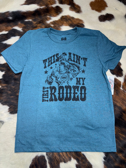 Cinch Boy's Heather Marine Ain't My First Rodeo T-Shirt
