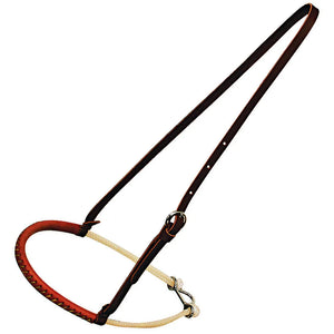 Reinsman Noseband - Single Rope/Leather Wrapped