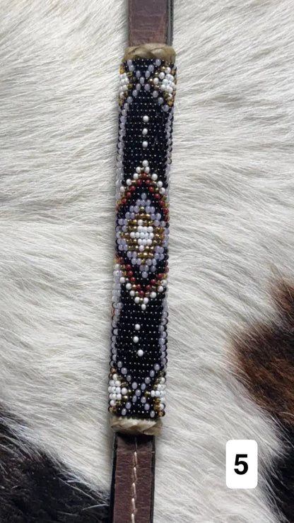 CST Leather Over & Under Whip - Beaded