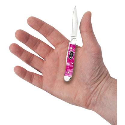 Case XX Smooth Pink Crackle Kirinite Peanut Knife