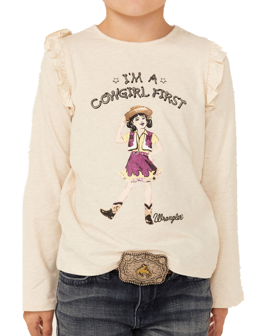 Wrangler Girl's Cowgirl First Long Sleeve T-Shirt