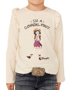 Wrangler Girl's Cowgirl First Long Sleeve T-Shirt