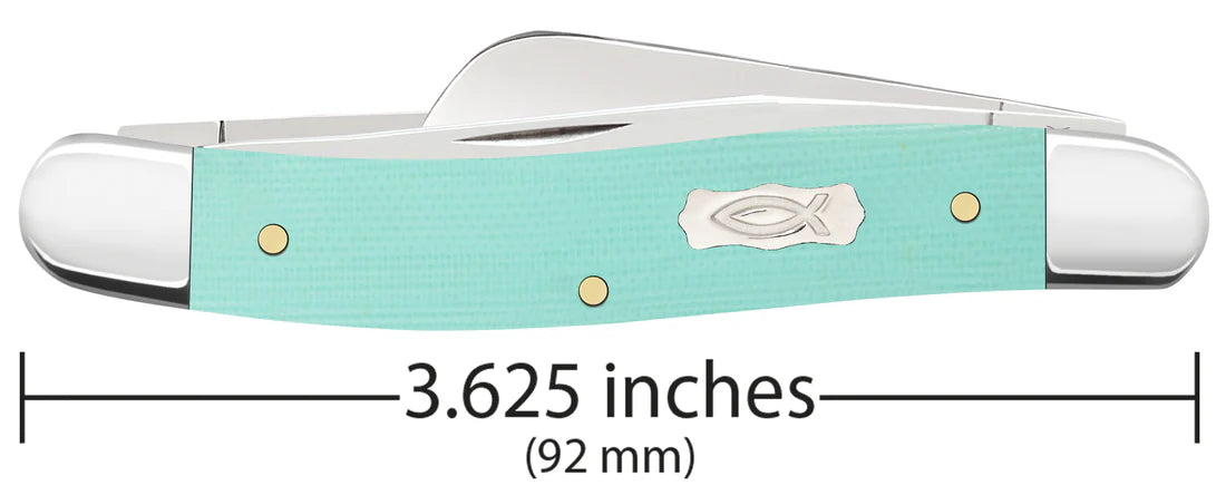 Case Smooth Seafoam Green G-10 Medium Stockman Knife