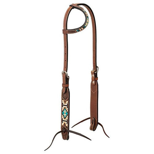 Weaver Turquoise Cross Aztec Sliding Ear Headstall