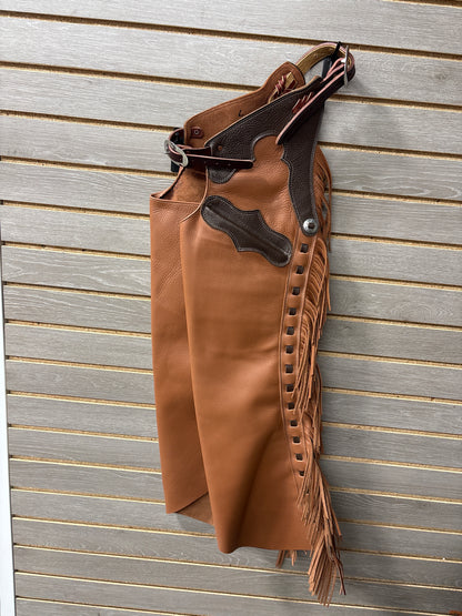 Rockin' Y Youth Leather Shotgun Step-in Chaps