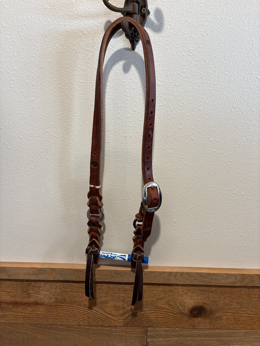 Trent Ward Blood Knot Slit Ear Heavy Duty Headstall with Quick Change Pineapple Knots