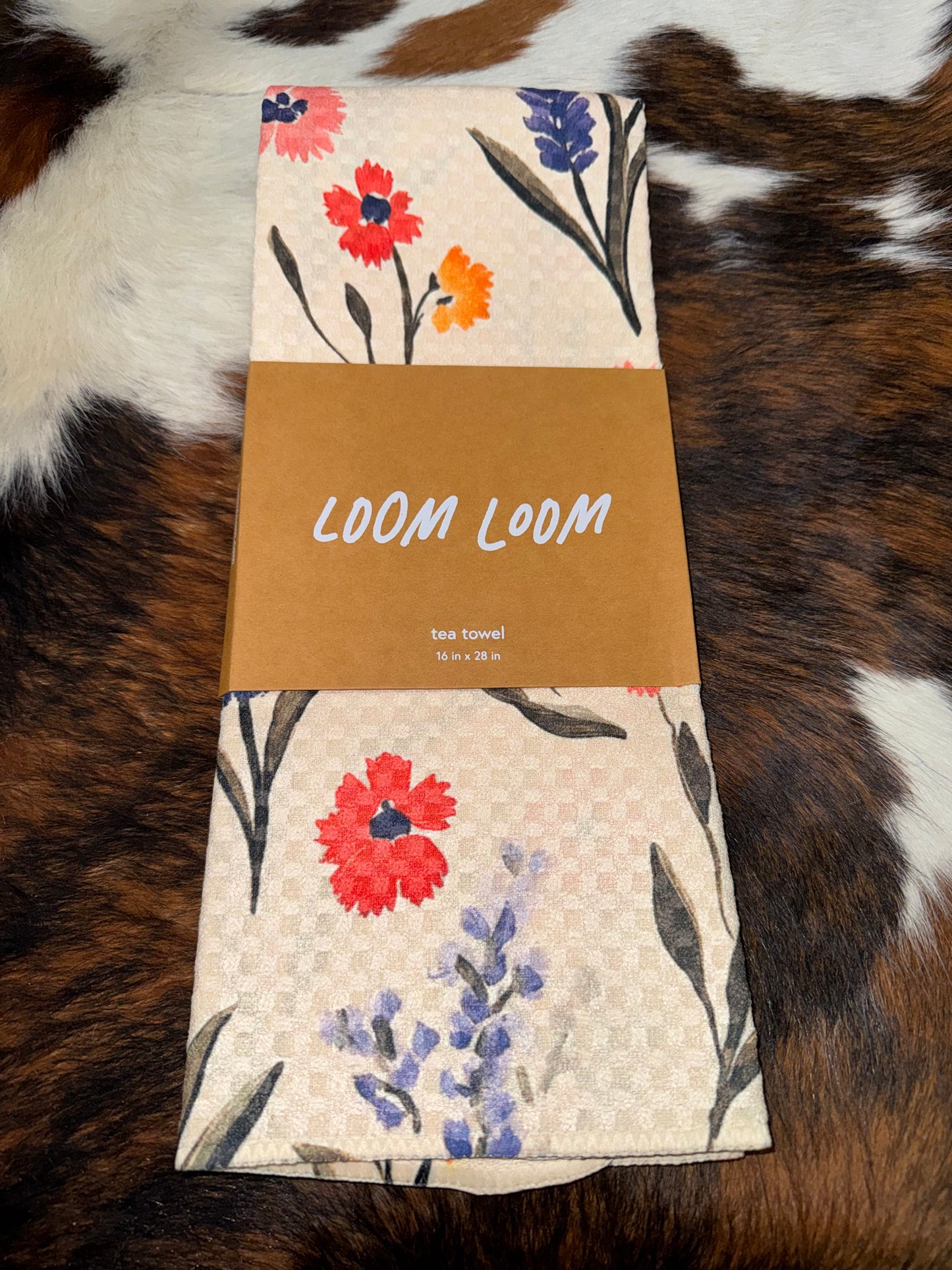 Tan Wildflowers - Loom Loom Kitchen Tea Towel Set