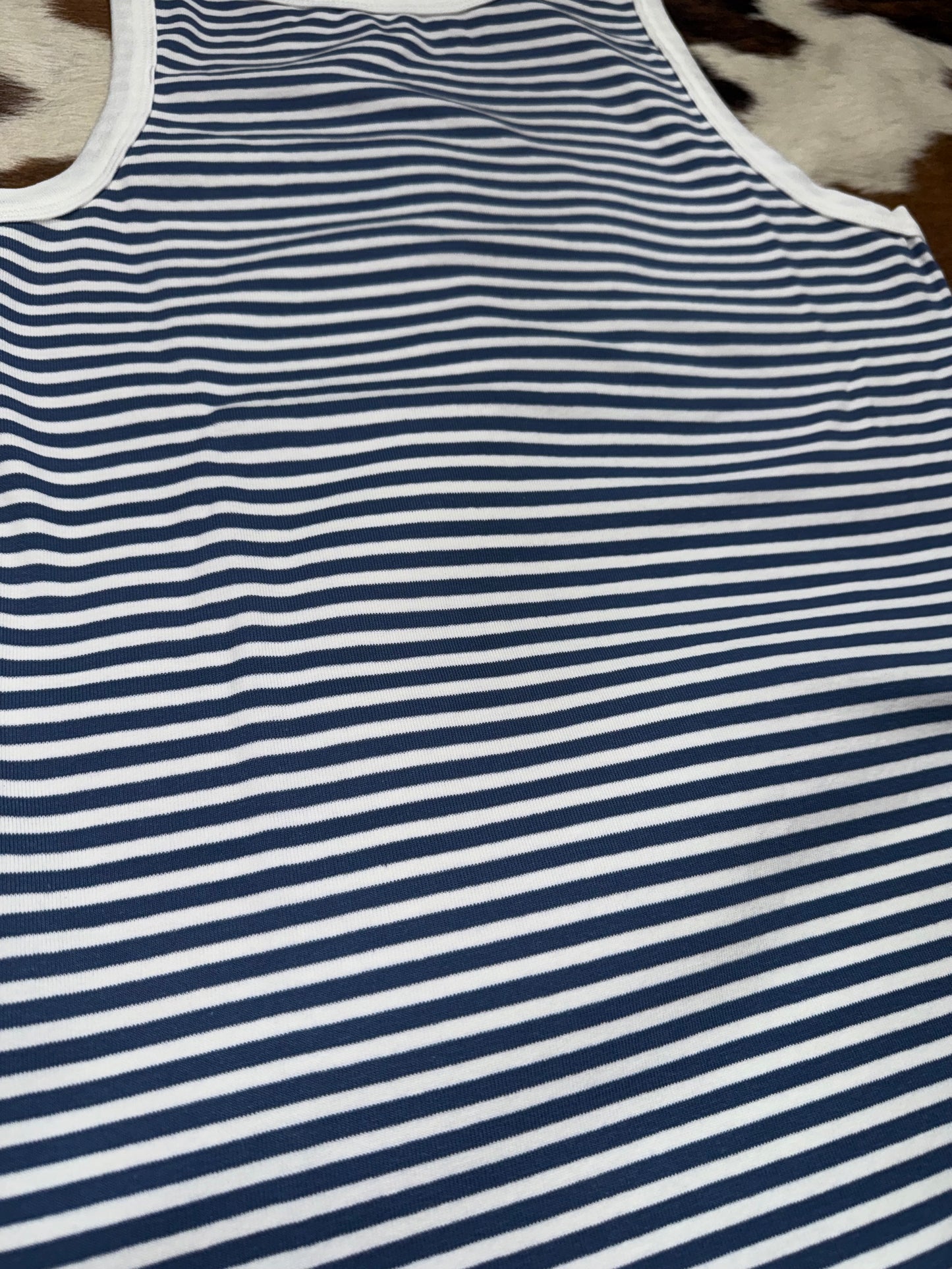 Michelle Mae Women's Classic Blue & White Stripe Tank Top