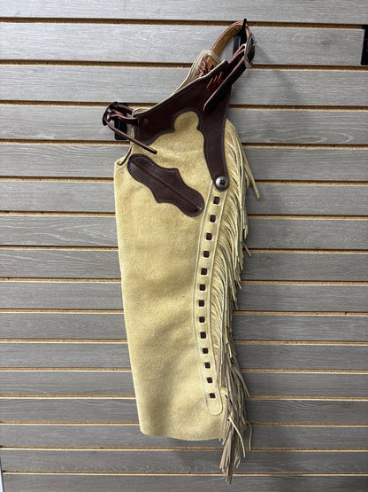 Rockin' Y Youth Leather Shotgun Step-in Chaps