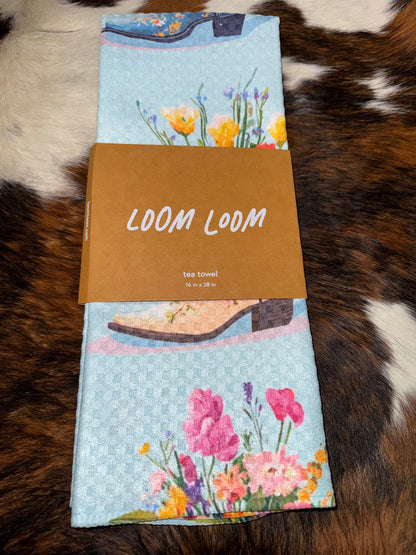 Flowering Boots- Loom Loom Kitchen Tea Towel