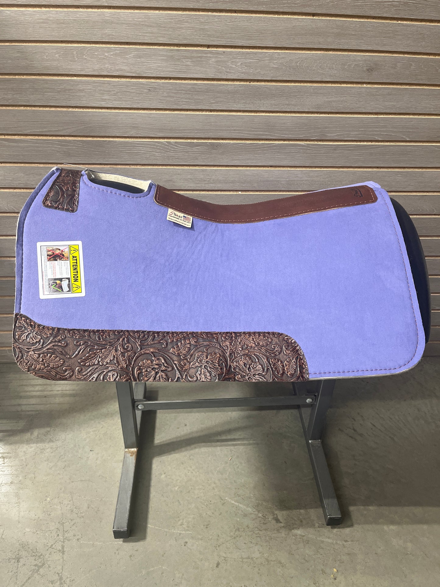 5 Star Barrel Racer Saddle Pad- Suede Signature Top w/ Brown Cowboy Tool Wear Leathers 30x28