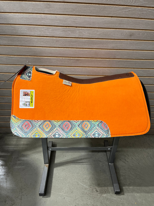 5 Star Barrel Racer Saddle Pad- Suede Signature Top w/ Azteca Nativo Wear Leathers 30x28