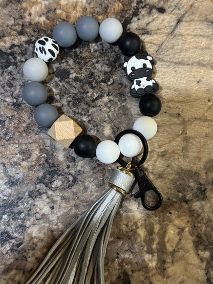 Silicone Bead Wristlet Keychain