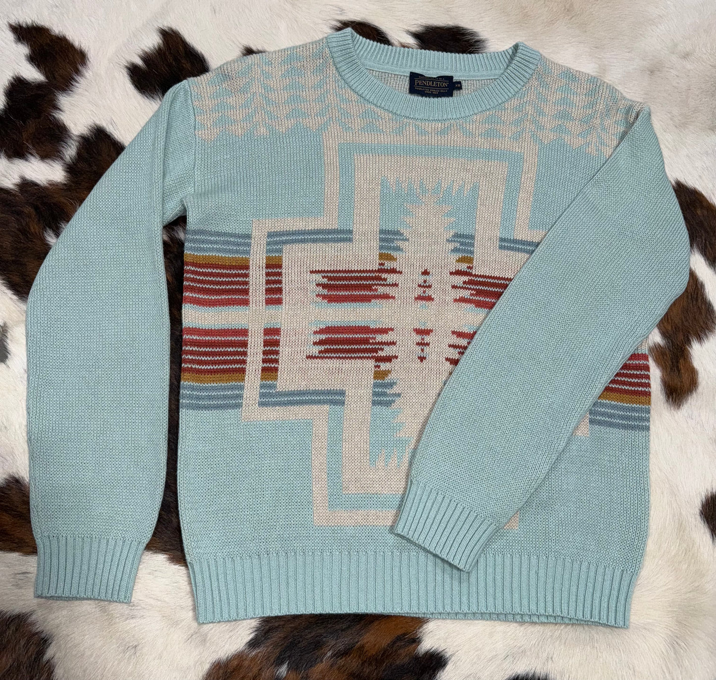 Pendleton Women's Baby Blue Mist Cotton Knit Sweater