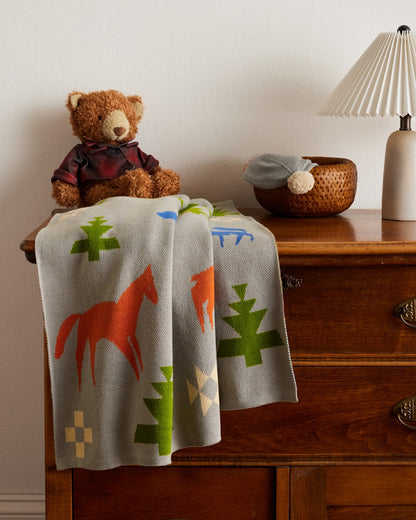 Pendleton Knit Baby Blanket with Beanie
