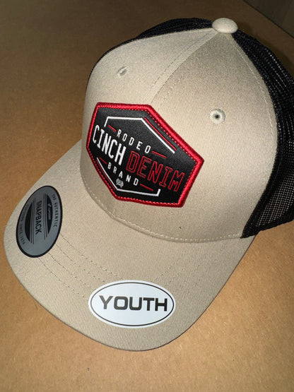 Cinch Boy's FlexFit Red & Black Hexagon Trucker Cap