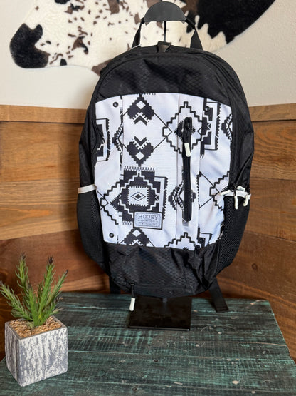 Hooey Rockstar Backpack : Black with Black/White Aztec
