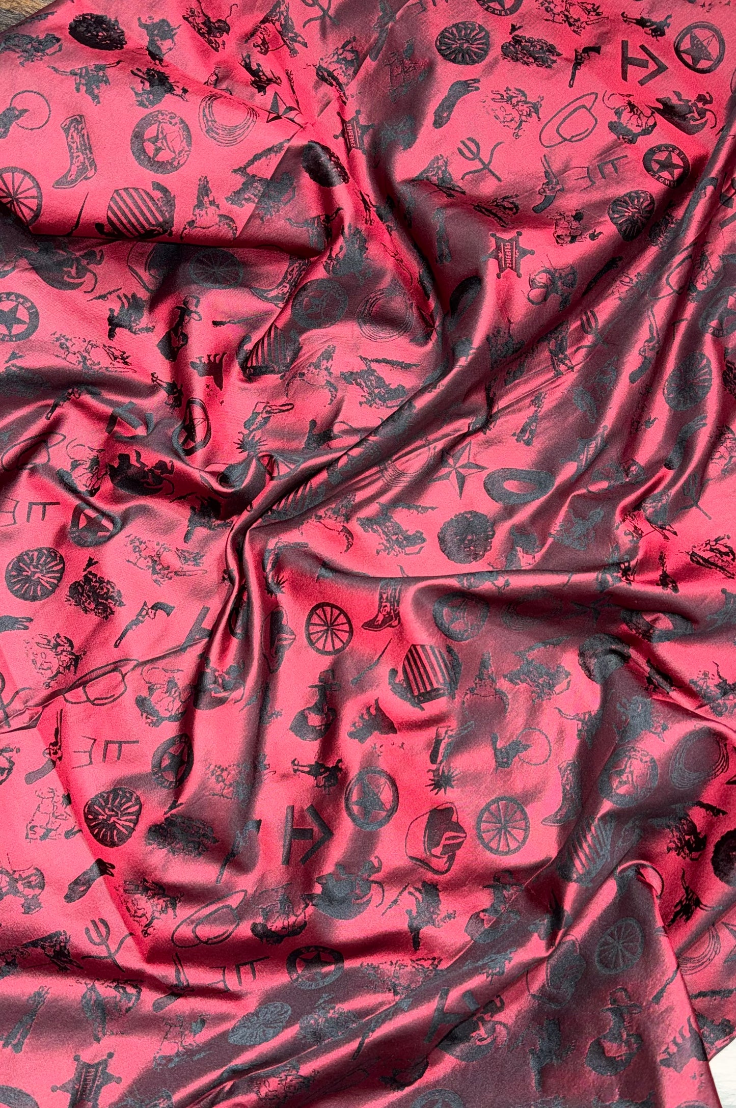 Wyoming Traders Baroque Cowboy Logo Silk Wild Rag