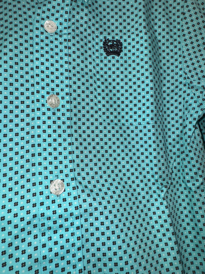 Cinch Boy's Infant Light Blue X Dot Western Shirt